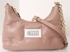 未使用品 Maison Margiela(メゾンマルジェラ) グラムスラム SB1WG0021 ラムレザー ピンクベージュ ミニバッグ ゴールド金具 ショルダーバッグ ポーチ レディース