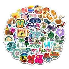 【特価セール】ハワイステッカーセット 50枚 アロハステッカー ビーチ防水シール スーツケース バイク ヘルメットなど適用