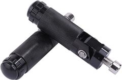 CustomDivine CNC 可倒式 ステップバー 左右セット 8mm M8 アルミ 交換 用 バイク フットペグ リア レスト バリオス ゼファー NSR CBR VTR VTEC XJR ZRX 等 汎用 社外品 カスタム (ブラック)