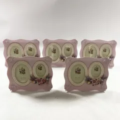 ★ 薔薇 フォトフレーム 5点 まとめ 写真立て 花柄 ピンク ローズ ウェディング アンティーク調 1.9kg