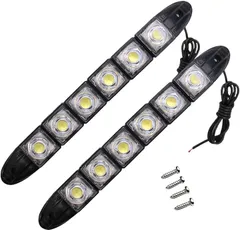 TIGRE BLANC フレキシブル LED デイライト 汎用 曲がる フォグランプ スポット 防水 12V 左右2個セット 6連 (ホワイト)