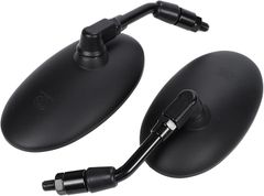 ナキラ(Nakira) バイク ミラー ショート 汎用 10mm オーバル PCX CB400SF バリオス など nkr799 (ブラック)