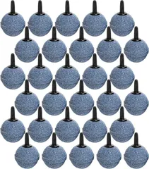 shymie エアー ストーン 球 小型 空気 石 水槽 釣り用 メダカ 金魚 錦鯉 水耕栽培 酸素 バブル 静音 直径 30mm (グレー,  30個セット)