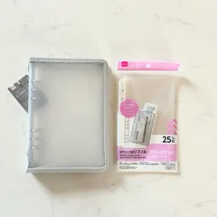 新品 6リングファイル グレー A5 リフィル フリーポケット セット DAISO ダイソー SNS バズり コレクションファイル 推しグッズ 収納 シール帳に シールブックに