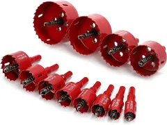 YU-YU バイメタル ホールソー ホルソー 12本セット 穴あけ 穴開け 切削 工具 木工 ドリルビット 鉄工 キリ 刃 電動 アルミ 石膏ボード プラスチック 木材 (18mm～75mm)