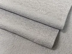 平和屋着物●上質な色無地　菊地紋　藤鼠色　正絹　逸品　CABB4847vp
