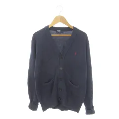 ポロ バイ ラルフローレン Polo by Ralph Lauren カーディガン ニット Vネック 長袖 コットン ロゴ刺繍 ボーイズ 男の子 150 紺 ネイビー /MN1