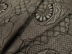 平和屋着物●本場大島紬　7マルキ　雲重ね片輪車吉祥文　正絹　逸品　CABA6193yc