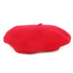 ラルフローレン RALPH LAUREN Purple Label 帽子 ベレー帽 ウール ワンポイント ロゴ刺繍 ONE 赤 レッド /AO8 ■GY19