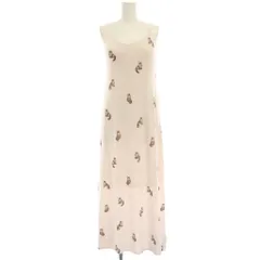 ジェラートピケ gelato pique 24SS タグ付き ルームウェア 部屋着 ナイトウェア キャミワンピース マキシ ロング 猫柄 プリント F ピンク /HN