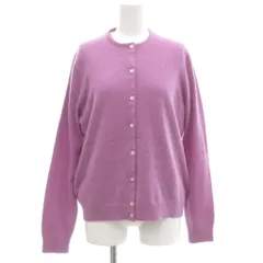 バランタイン BALLANTYNE カシミヤ100% アンサンブルニット カーディガン バンドカラー 半袖 44 紫 パープル /JS ■GY18