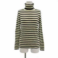 ロペピクニック ROPE Picnic セーター ニット プルオーバー タートルネック ボーダー柄 38 黒 ブラック オフホワイト /UO ■GY39