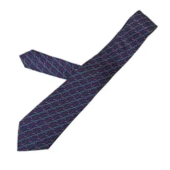 HERMES(エルメス) ネクタイ メンズ - ネイビー×レッド×白