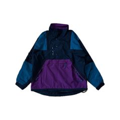 DESCENTE デサント アノラックパーカー 万国旗タグ 90s 切替デザイン 