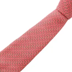 エルメス HERMES ネクタイ レギュラー シルク 鍵 総柄 ピンク /UO