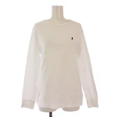 ポロ ラルフローレン POLO RALPH LAUREN Tシャツ ロンT カットソー 長袖 クルーネック ロゴ 刺繍 ワンポイント L 白 ホワイト /BB