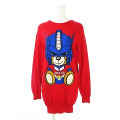モスキーノ MOSCHINO COUTURE! ニットワンピース ミニ 長袖 インターシャ トランスフォーマーベア 赤 レッド /CK22 ■GY19のサムネイル