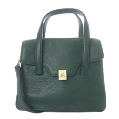 アニエスベー agnes b. レザー 2way ショルダーバッグ ハンドバッグ ロゴ 緑