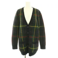 ポロ ラルフローレン POLO RALPH LAUREN ニットカーディガン Vネック 長袖 ブラックウォッチ チェック柄 アルパカ ウール混 XS 緑 グリーン 赤 レッド 紺 ネイビー /YT