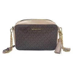 マイケルコース ショルダーバッグ - ライトピンク×ダークブラウン×ライトブラウン ストラップ着脱可/チェーンショルダー レザー