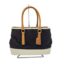 COACH(コーチ) トートバッグ - 7771 ダークブラウン×白×ライトブラウン コットン、レザー