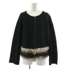 アドーア ADORE ニットジャケット ジップアップ ノーカラー ラビットファー 38 黒 ブラック 531-275967 /AN47