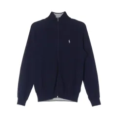 POLO RALPH LAUREN ポロラルフローレン モクネック コットン ジップアップ カーディガン ネイビー M