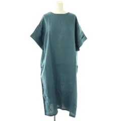 フォグリネンワーク fog linen work 半袖 ワンピース ミモレ ロング 青 ブルー /AT ■OS