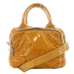 プラダ PRADA 三角ロゴプレート トライアングルロゴ ハンドバッグ ショルダーバッグ 2way エナメル 茶 ブラウン /AN25 ■OH