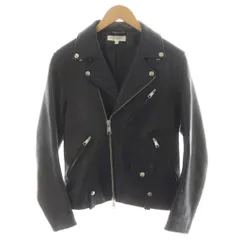 B&Y ユナイテッドアローズ BEAUTY&YOUTH ビューティー&ユース シープ ダブルライダースジャケット 羊革 アウター S 黒 ブラック 1225-199-7630 /AN13のサムネイル