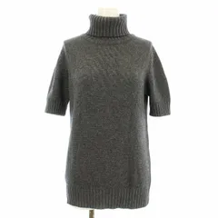 マイケルマイケルコース Michael michael kors ニット セーター 半袖 タートルネック シルク カシミヤ混 LT ダークグレー CKRKZLW0050 /KU ■BM