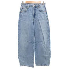 ザラ ZARA TRF バギーバルーン ミッドライズ デニムパンツ ジーンズ ジップフライ 24 インディゴブルー 8727/040/406 /GV