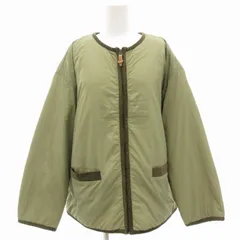 スタディオクリップ Studio Clip ノーカラーナイロン中綿ジャケット ブルゾン ジップアップ L カーキ FL20Y005-2 /GV