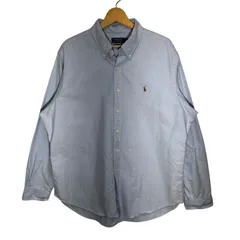 POLO RALPH LAUREN CLASSIC FIT ポロラルフローレン 長袖 シャツ ボタンダウン ワンポイントポニー刺繡 オーバーサイズ ビッグシルエット フィリピン製 XLサイズ ブルー