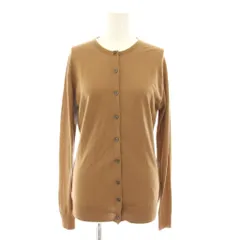 ジョンスメドレー JOHN SMEDLEY ニットカーディガン クルーネック 長袖 ハイゲージ M 茶 ブラウン /YT