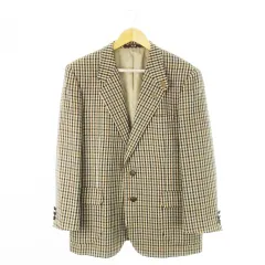 ダックス DAKS ハウスチェック テーラードジャケット ウール 起毛 総裏地 100 BE 6 グレー /CK10 ■GY12