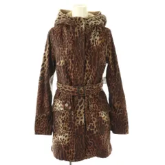 ヒステリックグラマー HYSTERIC GLAMOUR ヒョウ柄 コート ミドル丈 フード F ブラウン /HK ■OS