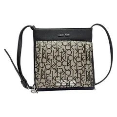 CalvinKlein(カルバンクライン) ショルダーバッグ - ベージュ×黒 レザー