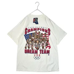VINTAGE(ヴィンテージ) 1996 オリンピック チャンピオンズ ドリーム チーム アメリカ Tシャツ L ホワイト×マルチカラー CHAMPIONボディ デッドストック 90年代