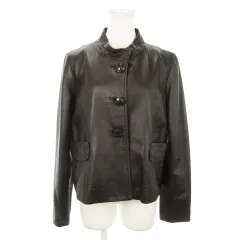 バルマン BALMAIN レザージャケット スタンドカラー ラムレザー 羊革 本革 11 茶 ブラウン /AO5 ■GY18のサムネイル