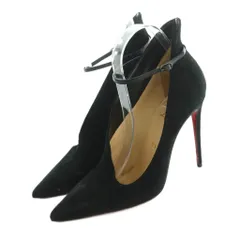 クリスチャンルブタン Christian louboutin パンプス ポインテッドトゥ ピンヒール ハイヒール スエード 37 24.0cm 黒 ブラック /MI ■OS