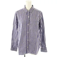 グリーンレーベルリラクシング ユナイテッドアローズ green label relaxing シャツ チェック柄 40 紫 白 /MI ■OS ■AX