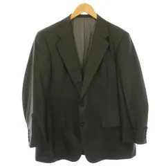 バーバリーズ Burberrys ヴィンテージ テーラードジャケット ウール シルク混 肩パット入 チェック BE4 96-92-165 茶 ブラウン 紺 ネイビー /TK