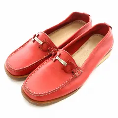 サルヴァトーレフェラガモ Salvatore Ferragamo パンプス ヒール 紐なし スリッポン ローファー ガンチーニ 4 1/2 D 22.0 赤 レッド SN1636 /MP ■GY19