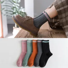 レディース 靴下 セット ケーブル編み｜秋冬 あったか クルーソックス 5色