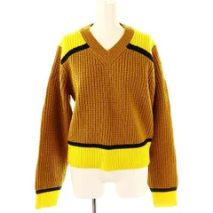 ユニクロ UNIQLO × マルニ MARNI ポップコーンニットVネックセーター 長袖 XL キャメル イエロー /DF ■OS