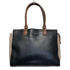 PaulSmith(ポールスミス) ハンドバッグ - 黒×ベージュ×ブラウン レザー