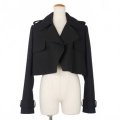 【中古】バレンシアガ BALENCIAGA アレキサンダーワン期 クロップド ショート トレンチ ジャケット 34 黒 ブラック バレンシアガ BALENCIAGA アレキサンダーワン期 クロップド ショート