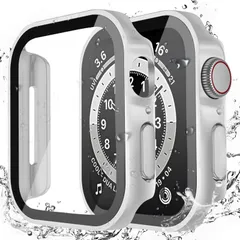 対応 Apple Watch ケース Series 11/10/9/8/SE/7/6/5/4 45mm アップルウォッチ用 ケース 防水 一体型 新デザイン 3D直角エッジ 超薄型 PC+ガラス素材 高透過率 対応 Apple Watch カバー 全面保護 装
