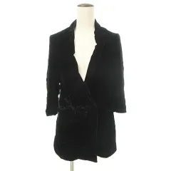 トップショップ TOPSHOP 美品 ベロア ジャケット US2 黒 ブラック のサムネイル